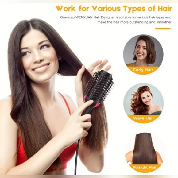 Hair Dryer Brush 4 in 1 Blow Out Style Curl 1 Step Hot Air Comb Volumizer - New - Picture 2 of 14